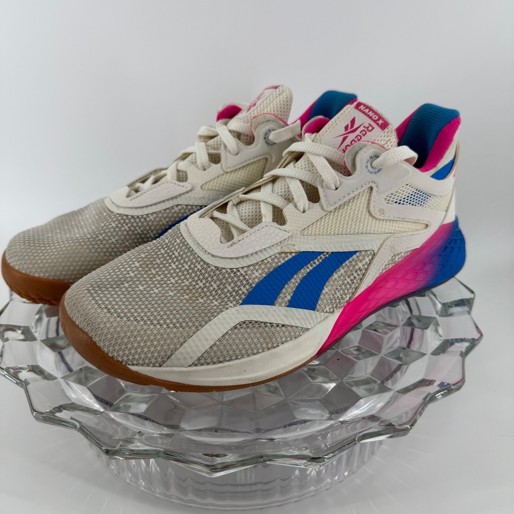 Reebok Nano X Training Shoes‎ Women US 9 EU 40 CM 26 Pink Blue Gum Sole